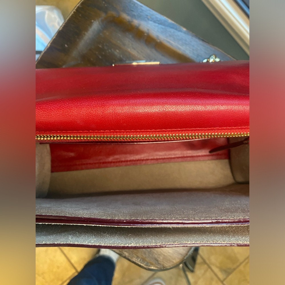 JIMMY CHOO REBEL RED LEATHER SHOULDER/CROSSBODY BAG - Picture 15 of 15